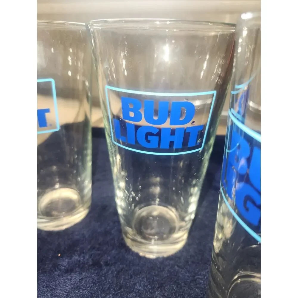 Bud Light 20oz Set Of 4 Glasses New